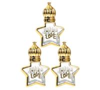 Artibetter 3pcs Essential Oil Roller Bottles, Empty Perfume Bottle, Star Shaped Glass, 10ml, Golden, Leak-proof, Portable, for Travel and Home Use