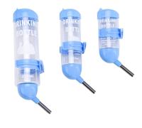 Artibetter 3pcs Hamster Water Bottle Round-head Bite-resistant Pet Waterer Plastic Stainless Steel Blue 80ml for Pet Cage, Hamster Supplies