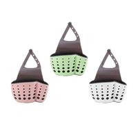 Artibetter 3pcs Kitchen Sink Drain Strainer Basket with Double Layer Design, Plastic Sink Basket Organizer for Hanging in Faucet, Large Storage Capacity and Space Saving Kitchen Accessory