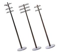 Artibetter 3pcs Miniature Telegraph Pole Model Set for Model Train Scenery, 1:42 Scale Micro Landscape DIY Accessories for Sand Table and Park Decor