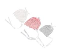 ARTIBETTER 3pcs Photography Hats Soft Lace Bonnet Caps for Girl Photoshoot Adjustable Ties Cozy Material for Comfortable Wear for Adorable Looks