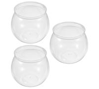 Artibetter 3pcs Portable Fish Bowl Tank round Plastic Fish Tank Small Pet Bowls Practical Aquarium Suitable for Wedding Garden Decoration
