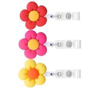 Artibetter 3pcs Portable Flower Shaped Badge Holders with Elasticity Multi-Function Design Made of Stainless Steel and Pp Suitable for Hospital Staff and Factory Workers Work Accessory