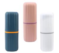 Artibetter 3pcs Toothbrush Case Toothbrush Storage Cups Lightweight Portable Plastic Cups Round Corner Simple Appearance for Home Use and Travel by Men and Women Random Color