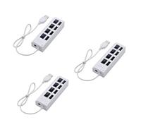 Artibetter 3pcs Usb Hub Port Splitter Individual off Slim Design for Expansion Usb Device Connector for Laptop Desktop and More White