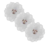Artibetter 3pcs White Flower Hair Clips for, Pleated Textured Barrettes with Pearl Embellishments, Floral Hair Accessories for and Everyday Wear