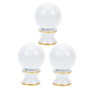 ARTIBETTER 3pcs White Metal Round Lamp Finials with 0.5cm Screw Thread for Floor and Table Lamps, Decorative Lampshade Top Covers Replacement Hardware Accessories for Home Lighting