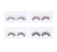 Artibetter 4 Pairs Sequins False Eyelashes with Butterfly Decoration, Chemical Fiber Material, Easy to Use and Eye Catching, for Halloween Cosplay and Festival Makeup