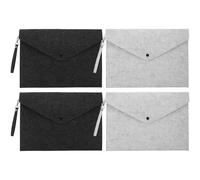 Artibetter 4 Pcs A4 Document Folder Felt Folder Snap Type Briefcase Bag with Loop Chemical Fiber Felt Cloth Large Capacity Wear-Resistant Stylish Design for Business Office