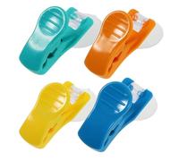 Artibetter 4 Pcs Reusable Suction Cup Clips for Kitchen and Bathroom, Multi-Functional Towel Holder Hangers Rotatable Hooks, Colorful Home Storage Utility Clamps