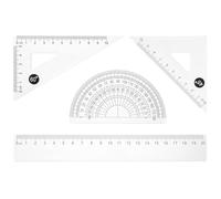 Artibetter 4 Piece Geometry Ruler Set with Protractor and Triangular Ruler, Abs Plastic, Strong and Smooth Surface, Portable Drafting Tools for Students and Artists, for Teacher’s Day Or