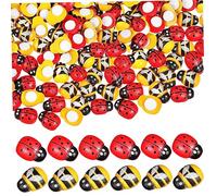 Artibetter 400 Pcs Wooden Bee and Ladybird Stickers for Crafts Self Adhesive Flatback Embellishments Decorative Bee Stickers for DIY Handmade Ornaments and Craft Projects