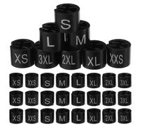 Artibetter 400pcs Circular Plastic Pegs for Hangers and Pants Racks with Snap Design and Toothed Markers for Quick Identification and Size Labeling, Black Colour, Suitable for Clothes