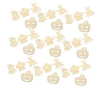 ARTIBETTER 40pcs Halloween Wooden Cutouts DIY Craft Wood Slices Pumpkin Witch Ghost Owl Cat Shapes for Painting and Party Decorations with Smooth Edges and Durable Texture