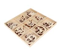 ARTIBETTER 45pcs Halloween Wooden Pendant DIY Craft Kit with Ghost Skull Shapes in Compartment Box for Home Party and Fall Decorations