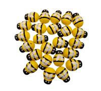 Artibetter 48Pcs Wooden Bee Crafts Decorative Artware for Indoor Outdoor Garden Wall Porch Patio Decor Colorful Hand-Painted Lightweight Creative Bee Embellishments