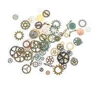 Artibetter 4bags Retro Gear Charms Diy Nail Art Decorations Metal Jewelry Making Materials