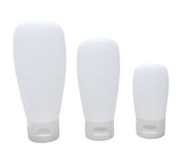 Artibetter 4pcs 60ml Refillable Leakproof Pp Makeup Bottles with Flip Lid for Travel and Outdoor Use Cosmetic Dispensers White Plastic Toiletry Containers