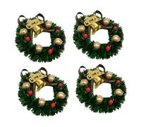 ARTIBETTER 4pcs 6CM Christmas Wreath Garland Set Hanging Ornament Decoration for Dollhouse Xmas Baking DIY