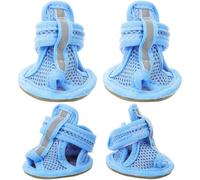 Artibetter 4pcs Blue Breathable Dog Feet Covers with Flexible Mesh Cotton Sole, Protective Sandals for Dogs, for Walking on Hot Pavement in Summer