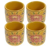 Artibetter 4pcs Ceramic Buddhist Offering Cups with Finely Polished Edges Without Burrs, Round Ritual Bowls for Buddha Worship and Home Decoration