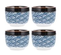 Artibetter 4pcs Ceramic Sake Cup Set 35ml Japanese-Style Glazed Porcelain Rice Wine Cups Home Use Traditional Drinking Mug for Dining and Entertaining