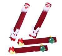 Artibetter 4pcs Christmas Refrigerator Handle Covers Festive Cloth Protector for Kitchen Appliances Non- Design Keep Handles Clean and Warm for Holiday Decor