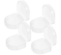 Artibetter 4pcs Denture Storage Boxes Portable Lightweight Pp Material Teeth Soak Cases with Brush Holder for Travel and Home Use