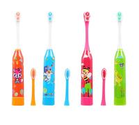 ARTIBETTER 4pcs Electric Sonic Toothbrushes Set with Soft Bristles, Cartoon Sound Wave Tooth Cleaner for Household Oral Care, Portable Dental Cleaning Device Random Color