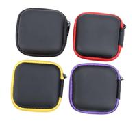 ARTIBETTER 4pcs Eva Earphones Holder Bag Multi Use Travel Organizer Pouch for USB Cables Earbuds with Durable Square Case in Black Red Purple Yellow