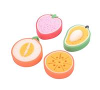 Artibetter 4pcs Fruit Shaped Bath Sponges and Soft Sponge Bath Accessories Rich Foam and Dead Skin Removal for Gentle Bathing
