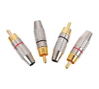 Artibetter 4pcs Gold Plated Male Speaker Plugs Rca Audio Connector Adapter for Lines Professional Home Theater Wire Installation Body