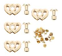 Artibetter 4pcs Heart Shape Metal Turn Locks Bag Accessories Purse Buckle Locks for Handbag Hardware Travel Luggage Fastener Set with Light Gold Finish