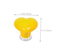 ARTIBETTER 4pcs Heart Shaped Toilet Flush Tank Button Bathroom Push Button Tool with Easy Installation Decorative Lid Cover Protector for Home and Public Restrooms Yellow