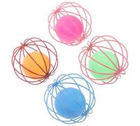 Artibetter 4pcs Interactive Plastic Cat Balls for Indoor Play Pet Chase and Rattle Balls for Cats and Kittens for Scratching and Exercise Random Color Random Color