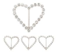 Artibetter 4pcs Japanese Button Decoration Heart Shaped Resin Scarf Buckle Pearls Scarf Clasp for Silk Day Buckle Waist Accessory