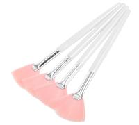 Artibetter 4pcs Long Handle Facial Brush Fan Shape Set with Plastic Nylon Aluminum Materials for Shading Blending for Face Makeup Application by Professional Makeup Artists