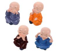 Artibetter 4pcs Miniature Monk Figurines Resin Statues Classic Design Table Decorations Souvenir for Desktop and Indoor Use with Lifelike Vivid Monk Appearance
