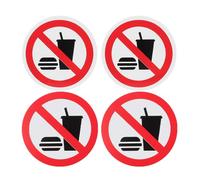 Artibetter 4pcs No Food Or Drinks Security Sign Pvc Self-adhesive Stickers Eye-catching Design and Easy Application for Warehouse and Industrial Settings Indoor Use