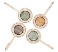 Artibetter 4pcs No Trace Adhesive Wall Hooks Multi-Purpose Plastic Bath Towel Hooks Luxurious Rhinestone Design Elegant Clothes Wall Hangers for Bathrooms Behind Doors Random Color