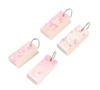 Artibetter 4pcs Pink Paper Memo Pads with Binder Ring, Easy to Install and Convenient to Take, Cartoon Pattern Pocket Notepad for Studying and Office Use Assorted style