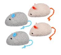 Artibetter 4pcs Plush Fake Mouse Cat for Indoor Cats, Sturdy Interactive Chew and Scratch Mice, Soft Herbal Scented Pet Set (2 Dark Grey + 2 Beige)