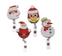 ARTIBETTER 4pcs Stethoscope Badge Holder Retractable Badge Holder Name Reinforced Id Christmas Clamp Reel Clips Work Accessories Clip Abs