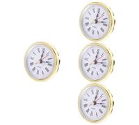 Artibetter 4pcs Vintage Clock Insert with Roman Numerals 6.5Cm Round Plastic Clock Head for Diy Crafts and Home Decor