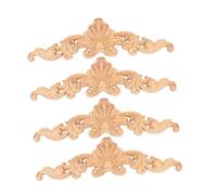 ARTIBETTER 4Pcs Wood Carved Appliques for Home Furniture Decor Elegant DIY Carving Decals for Doors Cabinets Beds Fine Craftsmanship Ornamental Embellishments