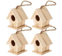 Artibetter 4pcs Wooden Birdhouse Kits, Unfinished Paintable Birdhouse for Kids Crafting, Creating and Decorating
