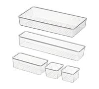 Artibetter 5 Pcs Plastic Drawer Organizer Box Set for Cosmetics and Bottles | Multi Purpose Storage, Not Easily Broken and Not Easily Deformed, Kitchen Drawer or Dresser Use