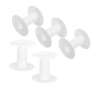 ARTIBETTER 5 Pcs Plastic Ribbon Bobbin Spools with Adjustable Tension I Shaped Wire Organizers for Embroidery Thread Yarn Electrical Cables Data Cords and Earphone Wires White