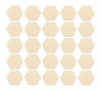 Artibetter 50pcs 40mm Beech Wood Hexagonal Pieces for DIY Crafts Wooden Hexagon Shapes Ornaments Decorations for Christmas Wedding Birthday Crafting Supplies