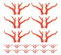 Artibetter 50pcs Acrylic Red Antler Embellishments for DIY Craft Accessories and Headbands, Comfortable Touch and Sturdy Christmas Decorations for Craft Lovers and DIY Enthusiasts